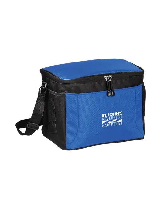 12 Can Twilight Blue/Black Cube Cooler  w/St. John's Riverside Logo