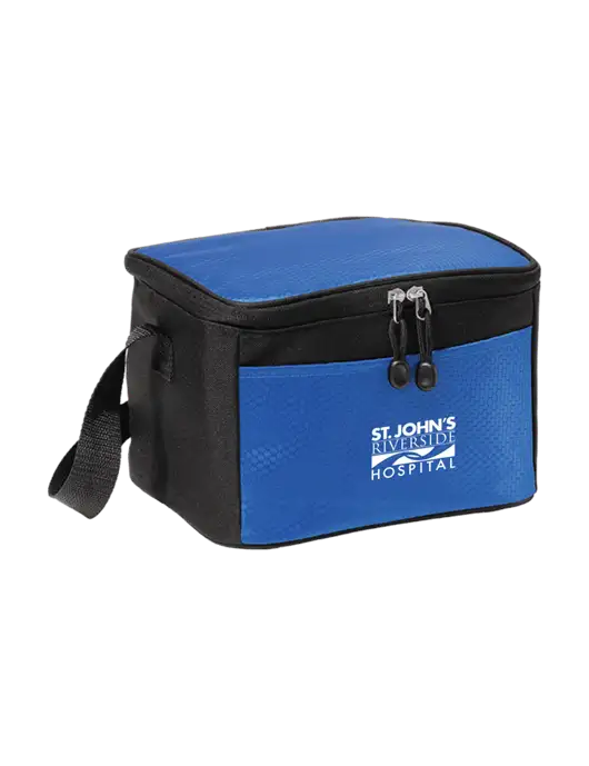 6 Can Twilight Blue/Black Cube Cooler w/St. John's Riverside Logo