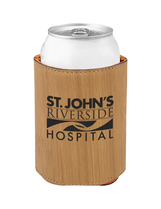 Bamboo Leatherette Beverage Holder w/St. John's Riverside Logo