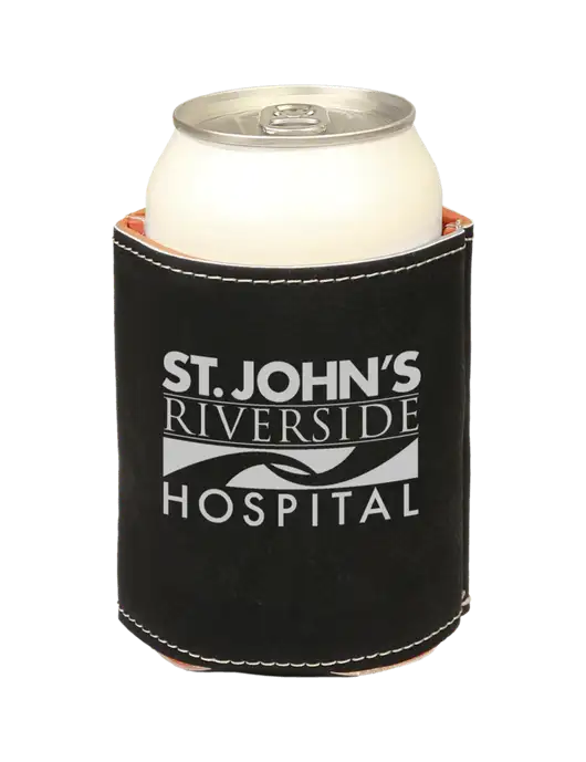 Black Leatherette Beverage Holder w/St. John's Riverside Logo