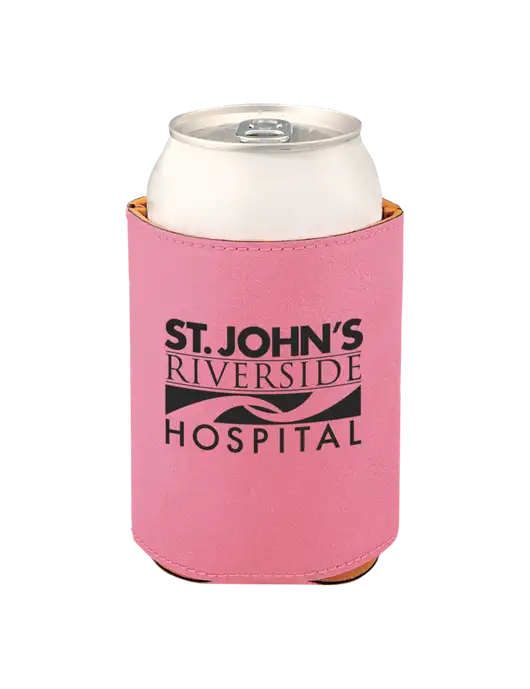 Pink Leatherette Beverage Holder w/St. John's Riverside Logo