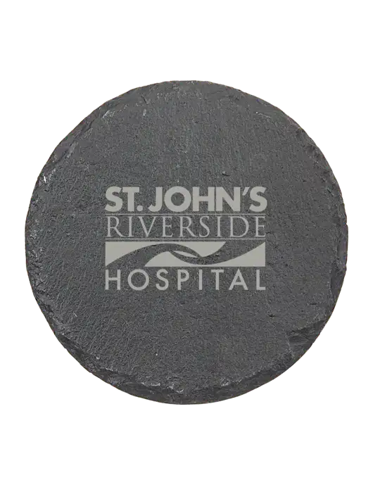Round Slate Coaster w/St. John's Riverside Logo