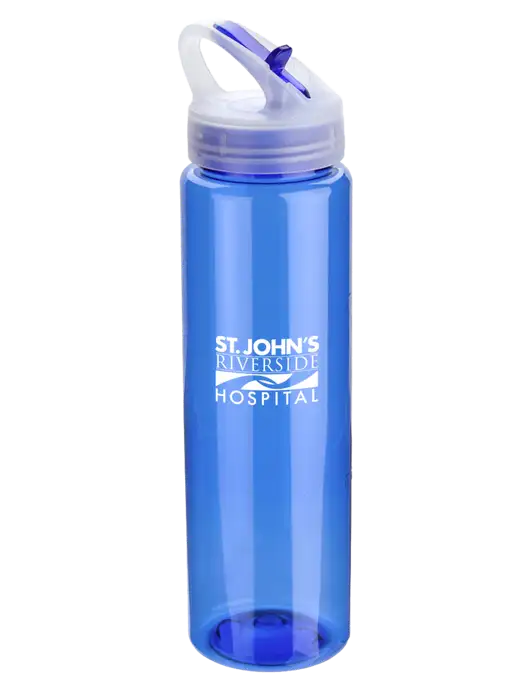 Buddy Blue 32 oz PET Bottle with Flip Lid w/St. John's Riverside Logo