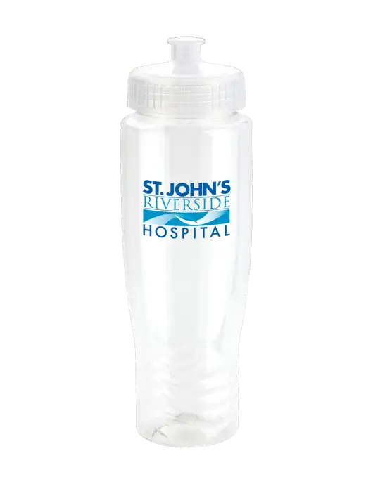 Roam Clear 28 oz Eco-Polyclear Bottle with Push Pull Lid w/St. John's Riverside Logo