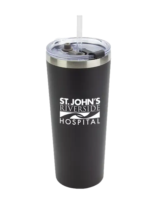 Brighton Black 20 oz Insulated Tumbler & Straw w/St. John's Riverside Logo