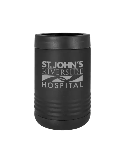 Polar Camel 12 oz Powder Coated Black Vacuum Insulated Beverage Holder w/St. John's Riverside Logo