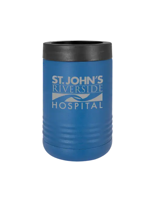 Polar Camel 12 oz Powder Coated Royal Blue Vacuum Insulated Beverage Holder w/St. John's Riverside Logo