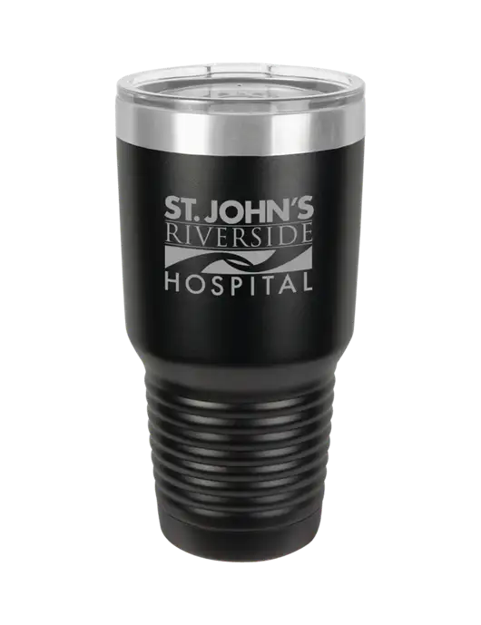 Polar Camel 30 oz Powder Coated Black Vacuum Insulated Tumbler w/St. John's Riverside Logo