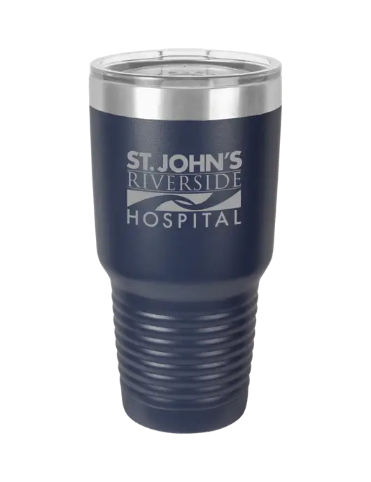 Polar Camel 30 oz Powder Coated Navy Vacuum Insulated Tumbler w/St. John's Riverside Logo