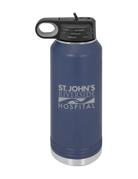 Polar Camel 32 oz Powder Coated Navy Vacuum Insulated Water Bottle w/St. John's Riverside Logo