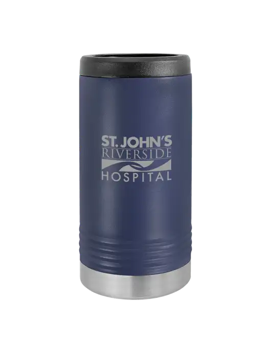 Polar Camel Powder Coated Navy Vacuum Insulated Slim Beverage Holder w/St. John's Riverside Logo