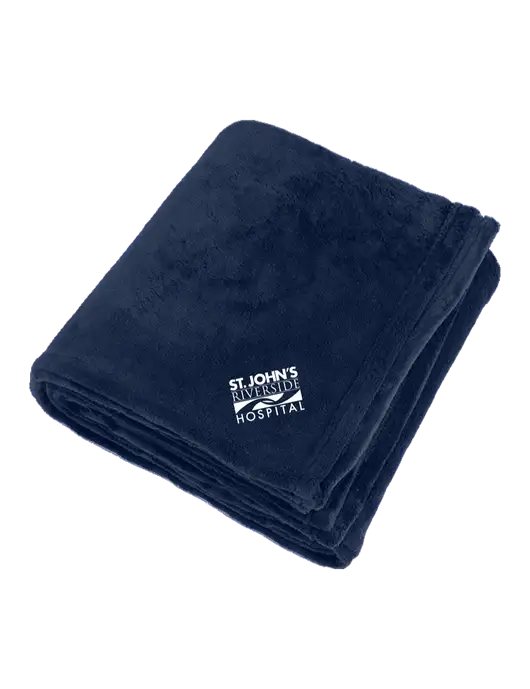 Oversized Deep Navy Ultra Plush Blanket w/St. John's Riverside Logo