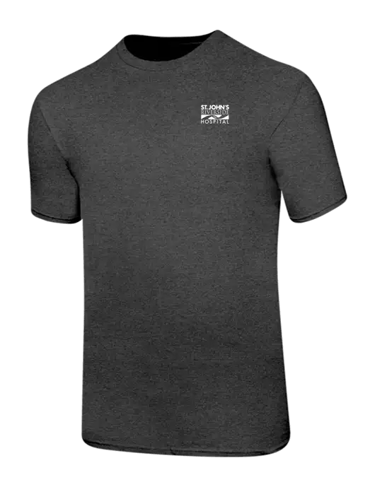 Ring Spun Dark Heather Grey 4.5 oz T-Shirt w/St. John's Riverside Logo