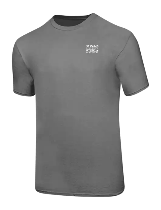 Ring Spun Medium Grey 4.5 oz T-Shirt w/St. John's Riverside Logo