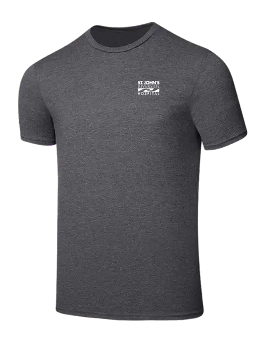 Seriously Soft Heathered Charcoal T-Shirt w/St. John's Riverside Logo