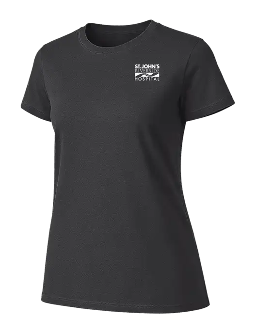 Womens Ring Spun Charcoal 4.5 oz T-Shirt w/St. John's Riverside Logo