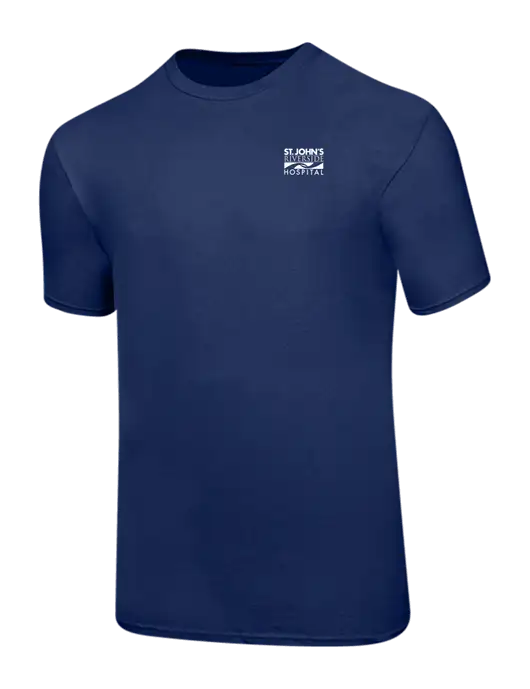 Ring Spun Navy 4.5 oz T-Shirt w/St. John's Riverside Logo